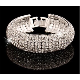 Women's Rhinestone Bracelet Golden Silver Classic Fashion Luxury Alloy Bracelet Jewelry  For Wedding Party Evening Gift dress to impress 2025