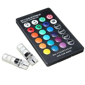rgb led auto licht 1 set t10 rgb led 5050 smd w5w 168 192 auto klaring lichten 12v wedge side auto staart parkeerlicht met afstandsbediening remlichten omkeren