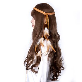lureme Indian Feather Headband Accessories-Handmade Feather Hair Ties Costume Head Dress Tribal Feather Headpiece (hb000015-1)