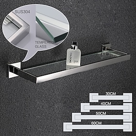 Badkamerplank / Badkamerensemble Aanpasbare Lengte / Nieuw ontwerp / Creatief Hedendaagse / Modern Roestvast staal / Gehard glas / Metaal 1 stuk - Badkamer Muu