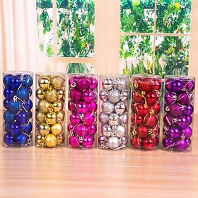 24pcs Christmas Baubles Ball Ornaments Xmas Decoration, 6cm Bright Electroplated Plastic Balls, Hanging Decorations for Christmas Tree, Holiday, Party and Gift