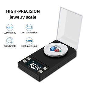 Digital Scales ±0.001g 50g Max High Precision With Cover Lab Laboratory Jewelry Diamond Herbs Grams Gold