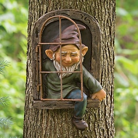 mini hage håndverk dekorasjon gnome forlate vinduet finurlig tre skulptur hage dekorasjon hage gnome utendørs ornament