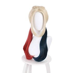The Suicide Squad 2 Harley Quinn Cosplay Wig Synthetic Hair Heat Resistant Role Play Hairs for Christmas Carnival Party Halloween Wigs