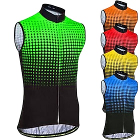 Men's Cycling Jersey Gradient Patterned Sleeveless Bike Jersey with 3 Rear Pockets Mountain Bike MTB Road Bike Cycling Soft Reflective Strips Back Pocket Comfo