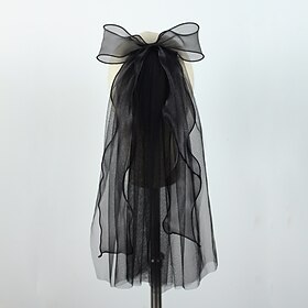 One-tier Party / Evening / Vintage Style Wedding Veil Shoulder Veils / Elbow Veils with Satin Bow Tulle