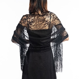 Women's Wrap Elegant Sun Protection Sleeveless Lace Fall Wedding Guest Wraps With Lace For Party / Evening All Seasons