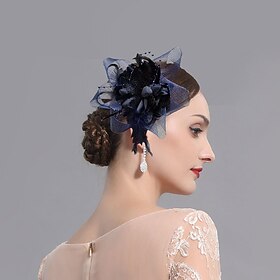 Feathers / Net Fascinators / Hats / Headpiece with Feather / Cap / Flower 1 PC Wedding / Horse Race / Ladies Day Headpiece dress to impress Race Day Dress