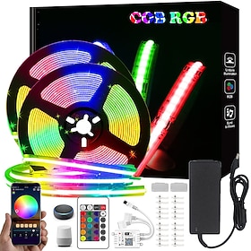 32.8ft 10m COB WiFi LED Smart Strip LightsDecor Music Sync RGB Color Changing with Work with Alexa for Bedroom Home TV Back Light DIY Décor