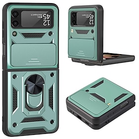 Phone Case For Samsung Galaxy Z Flip 7 Z Flip 5 Z Flip 4 Z Flip 3 Heavy Duty Ring Holder Dustproof Shockproof Solid Colored TPU