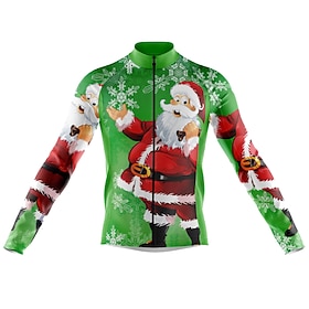 Men's Cycling Jersey Long Sleeve Bike Top with 3 Rear Pockets Ugly Christmas funny Mountain Bike MTB Road Bike Cycling Breathable Quick Dry Moisture Wicking Re