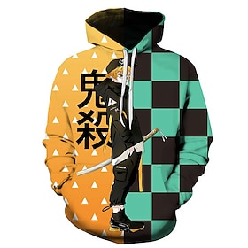 Kamado Tanjirou Hoodie Anime Cartoon Anime Graphic For Couple's Men's Women's Adults' Back To School 3D Print