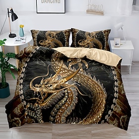 Ropa de cama 3d con estampado de dragón, funda nórdica, juegos de cama, funda de edredón con 1 funda nórdica o colcha estampada, 2 fundas de almohada para cama