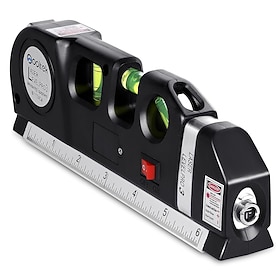 Multipurpose Laser Level Laser Line 8 Feet Measure Tape Ruler Adjusted Standard and Metric Rulers for Hanging Pictures