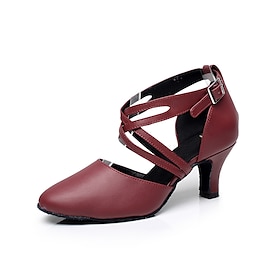Mujer Salón Zapatos De Baile Moderno Zapatos De Personaje Rendimiento Interior Vals Sandalia Un Color Tacón Personalizado Tacón Cubano Corr