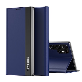 Phone Case For Samsung Galaxy S25 S24 S23 S22 S21 FE S21 Ultra Plus S20 A32 Full Body Case with Stand Holder Flip Dustproof Solid Colored PC PU Leather