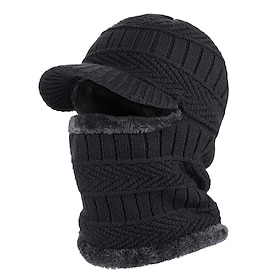 Men's Balaclava Beanie Hat Thermal Warm Windproof Breathable Fleece Hat Winter Snowboard for Skiing Snowboarding Winter Sports