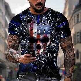 Men's Plus Size T Shirt Tee Big And Tall Graphic Crew Neck Print Short Sleeve Summer Designer Casual Big And Tall Daily Holiday Tops