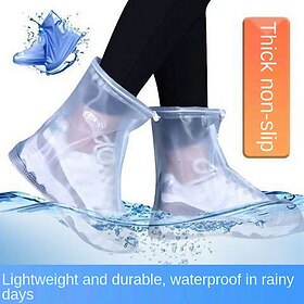 Rain Boot Waterproof Shoes Covers, Sand Control Non-Slip Shoe Cover Galoshes, PVC Rubber Sole Reusable Rain Snow Boots Overshoes for Cycling Outdoor Camping Fi