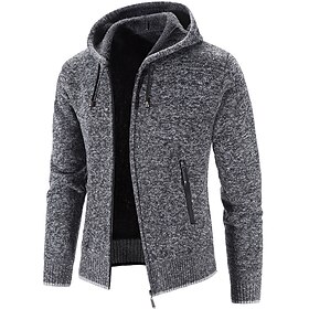 Men's Hoodie light gray brown blue gray dark gray Cool Winter Clothing Apparel Hoodies Sweatshirts