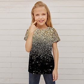 Girls' 3D Optical Illusion T shirt Short Sleeve 3D Print Summer Spring Active Fashion Cute Kids 3-12 Years Outdoor Daily Indoor Regular Fit