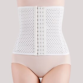 Corset Women's Breathable Plus Size Basic Gender Neutral Shapewear Tommy Control Waist Trainer Slips Lingerie -  Party Daily Wear Solid Colored Shapewear Corse