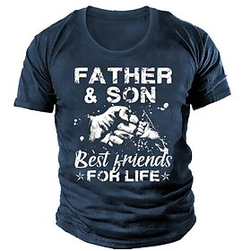 Men's Unisex T shirt Tee Letter Graphic Prints Crew Neck Army Green Navy Blue Gray Black 3D Print Outdoor Street Short Sleeve Print Clothing Apparel Sports Des