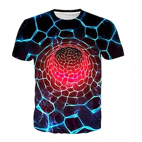 Boys 3D Optical Illusion T shirt Short Sleeve 3D Print Summer Spring Active Sports Fashion Kids 3-12 Years Outdoor Daily Indoor Regular Fit