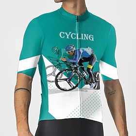 21Grams Men's Cycling Jersey Short Sleeve Bike Jersey Top With 3 Rear Pockets Mountain Bike MTB Road Bike Cycling Breathable Moisture Wicki