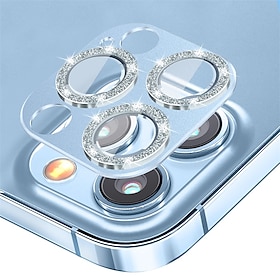 [2 Pack] Camera Lens Protector For Apple iPhone 16 iPhone 15 Pro Max Plus iPhone 14 Pro Max iPhone 13 Pro Max Tempered Glass 9H Hardness Diamond Glitter Shine