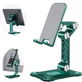 Cell Phone Stand Desktop Alloy Foldable Cell Phone Stand Angle Height Adjustable Phone Holder Compatible with 4.7-13