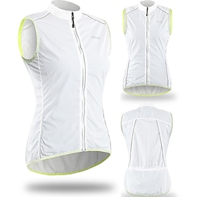 Arsuxeo Women's Cycling Vest Mountain Bike MTB Road Bike Cycling White Black Green Bike Vest / Gilet High Visibility Windproof UV Resistant