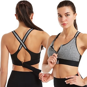 High-Support Cross-Back Zip Sports Bra – Power, Comfort & Style in One