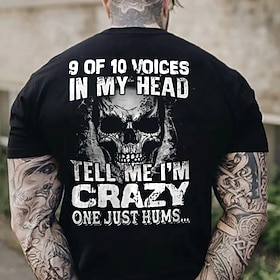 Halloween Men's Graphic Skull Letter T Shirt Funny T Shirts Short Sleeve T shirt 3D Print Crew Neck Shirt Fashion Basic Classic Street Casual Daily Black White