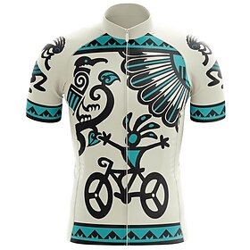 21 Gramm Herren-Radtrikot Kurzarm-Radtrikot Sommer-Fahrradbekleidung Mit Taschen MTB Atmungsaktiv Und Schweißabsorbierend Weiß/Grün