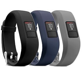 3 Pack Watch Band for Garmin Vivofit 3 Vivofit JR Vivofit jr 2 Silicone Replacement Strap Elastic Waterproof Adjustable Sport Band Wristband