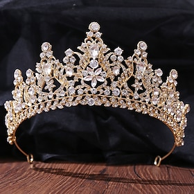 Crown Tiaras Headbands Rhinestone Alloy Wedding Party / Evening Retro Sweet With Crystal / Rhinestone Split Joint Headpiece Headwear dress to impress 2024