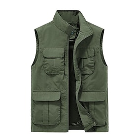Hombre Chaleco de pesca Chaleco para senderismo Al aire libre Secado rápido Multi bolsillo Transpirable Camiseta Pesca Escalada Camping / Senderismo / Espeleol