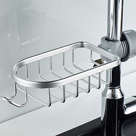 🧼 Compact Faucet Storage Rack – Sink Organizer for Kitchen & Bathroom