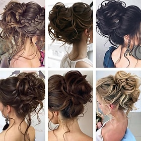 buitenlandse handel aanbod synthetische bun pruik rommelig lange baard haar ring elastische haar tas pruik ring pluizige haar ring bal hoofd