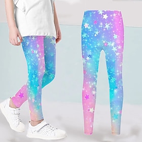 Chica 3D Graphic Pantalones Polainas Otoño Invierno Activo Estilo lindo Estampado 3D Niños 3-12 años Exterior Vacaciones Calle Ajuste regular