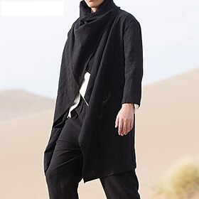 Men's Winter Coat Trench Coat Cloak / Capes Business Casual Fall Spring Cotton Blend Quick Dry Lightweight Outerwear Clothing Apparel Streetwear Stylish non-pr