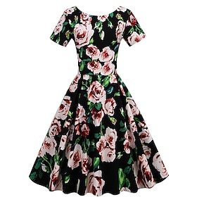 Retro Vintage 1950s Swing Dress Flare Dress Audrey Hepburn Women's Cosplay Costume Masquerade Party Tea Party Casual Daily Dress