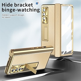 Phone Case For Samsung Galaxy Z Fold 7 Z Fold 5 Z Fold 4 Z Fold 3 Full Body Case with Screen Protector Kickstand with S Pen Transparent PC Metal
