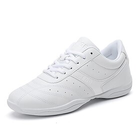 Women's Fitness Dance Shoes - Lightweight White Athletic Sneakers with Flexible Sole for Gym and Dance Workouts