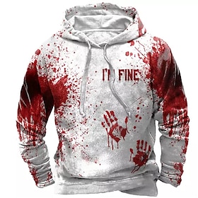 Men's Unisex Pullover Hoodie Sweatshirt 1 2 3 Red Hooded Graphic Prints Print Daily Sports 3D Print Streetwear Designer Casual Spring   Fal