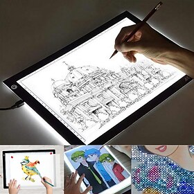 A3 A4 A5 Tracing LED Copy Board Stepless Adjustable Brightness Ultra-Thin USB Power Artcraft LED Trace Light Pad Diamond Painting Board Als