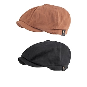 Per uomo Berretto cappello Beretti newsboy Nero Marrone Cotone Fibbia regolabile Semplice La moda degli anni '20 Vacanze Strada Da giorno Fine settima