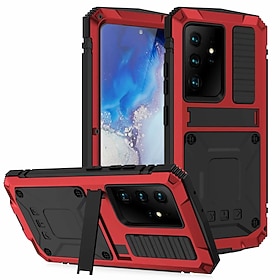 Phone Case For Samsung Galaxy S25 S24 S23 S22 S21 FE S21 Ultra Plus S20 A32 Full Body Case with Stand Holder Dustproof Military Grade Protection Solid Colored