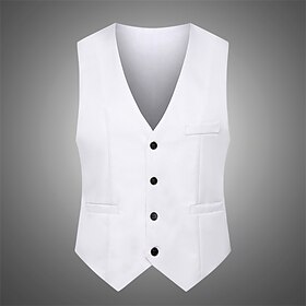 Per uomo Gilet Panciotto Matrimonio Da tutti i giorni Per uscire Festival Lavoro Essenziale Autunno inverno Tasche Poliestere Traspirante Morbido Comodo Tinta